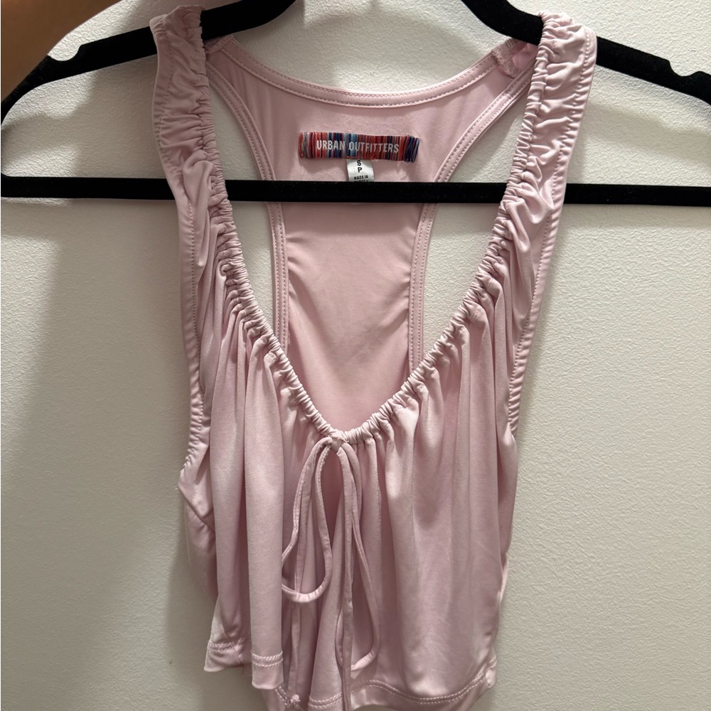 Urban Outfitters Light Pink Drawstring Racerback Tank